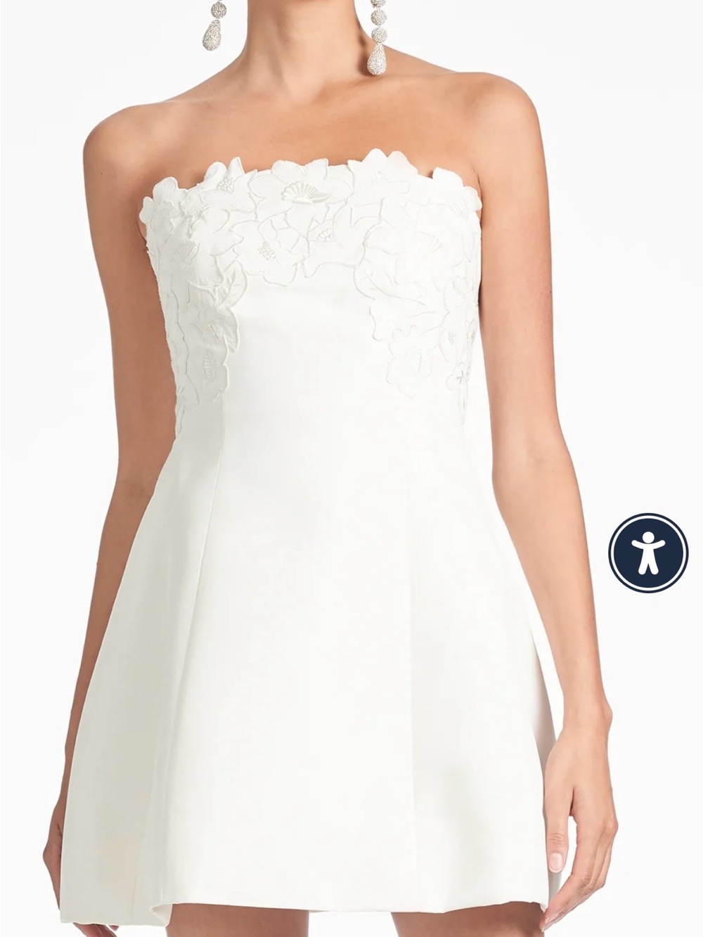 Sachin + Babi Alanna Ivory Strapless Floral-Appliqué Mini Dress - Picture 2 of 6